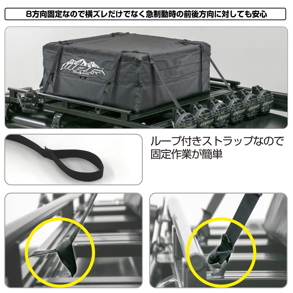 Сумка для багажа на крышу IPF EXP Вместимость 280 л Фиксируется в 8 направлениях Водонепроницаемость, эквивалентная IPX5 Материал, устойчивый к ультрафиолетовому излучению Компактное хранение Удобство