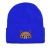 Peeping Cat Print Knitted Hat Beanie, Animal Woman Cap Lightweight Cancer Chemo Trendy Pompom Beanies Knit Cap Beanie