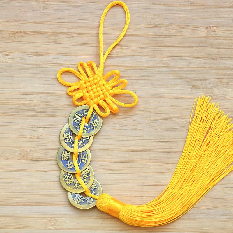 Chinese Knot Automotive Decoration Accessories Copper Money Car Rearview Mirror Pendant Gift