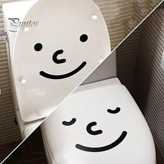 Креативная водостойкая самоклеящаяся наклейка на стену в туалет, съемная, с забавным лицом-смайликом, для DIY, домашнего искусства, ванной комнаты