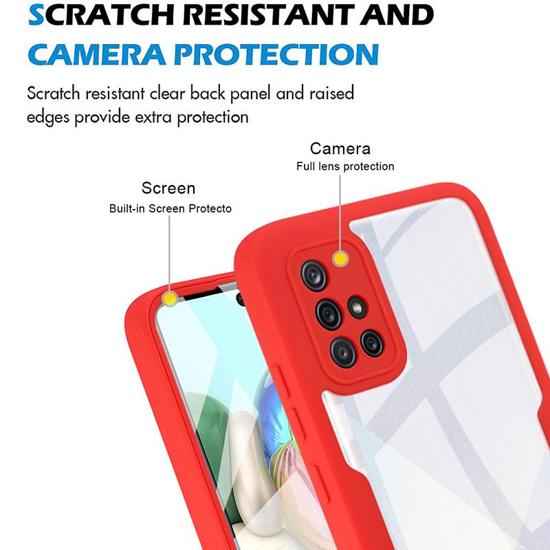 Чехол для телефона с полной защитой на 360° для Samsung Galaxy M02 M06 M12 M32 M33 M52 M53 F06 Прозрачный гибридный жесткий чехол Силиконовый мягкий чехол