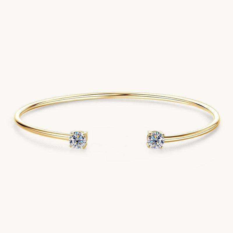 Silvere Glam 2025 Новый браслет с муассанитом в стиле Instagram, Нишевый дизайн и простой браслет, Открытый браслет из стерлингового серебра S925
