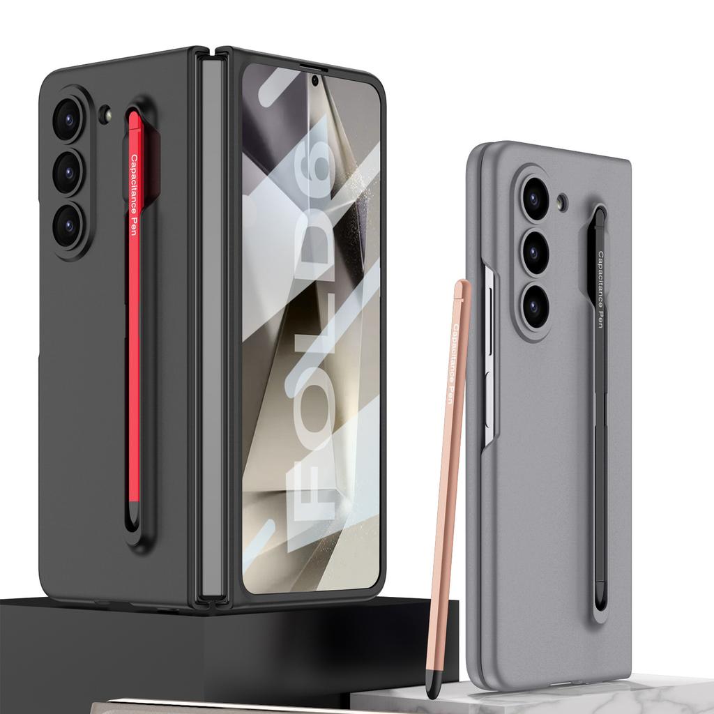Подходит для чехла для мобильного телефона Samsung Z Fold6 со слотом для ручки, со стилусом, ультратонкий чехол-пленка, интегрированный новый складной защитный чехол