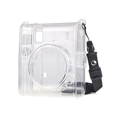 Прозрачный чехол Darkhorse для моментальной камеры Fujifilm Instax Mini 40, Жесткая ПВХ крышка с плечевым ремнем, Черный