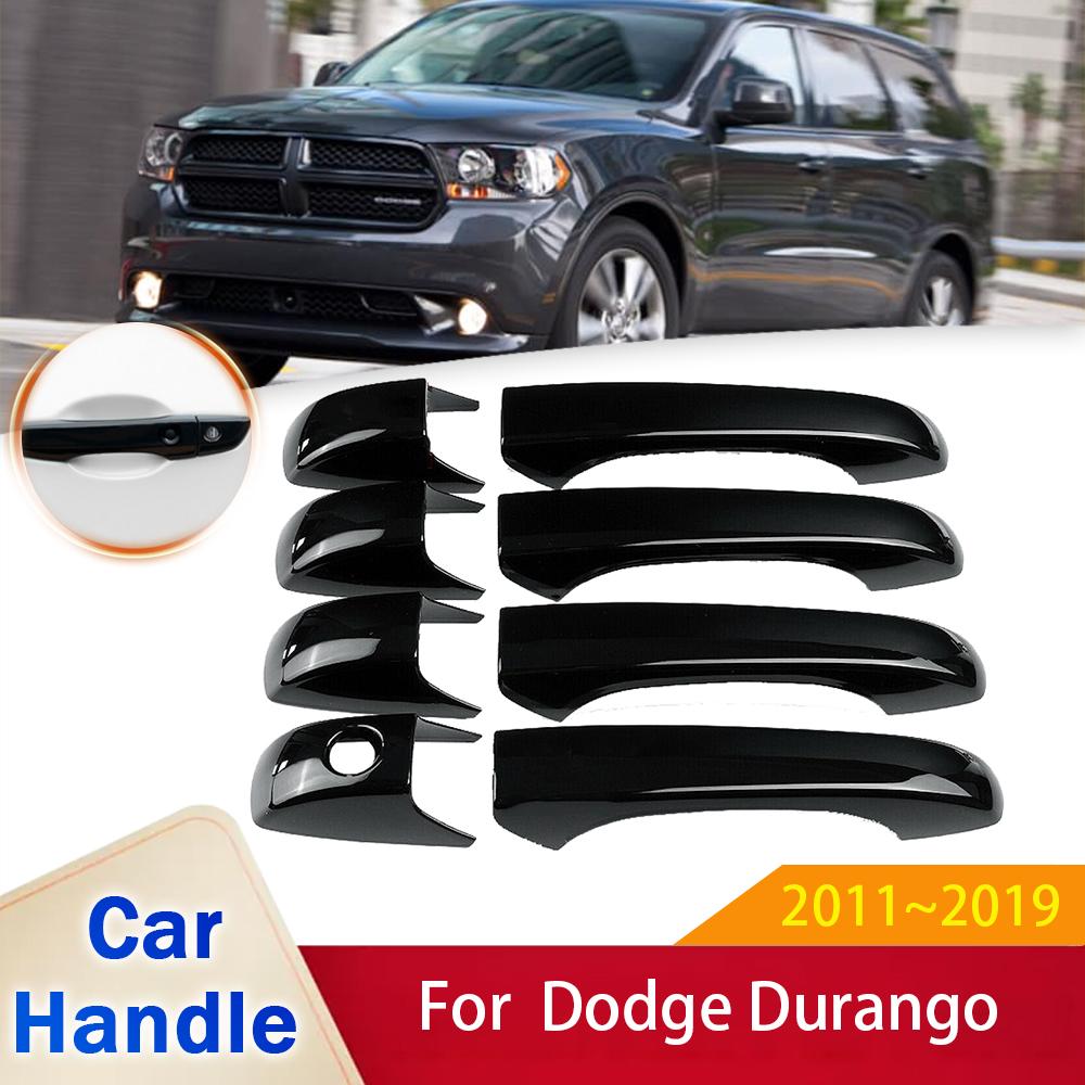 Для Dodge Durango MK3 WD 2011 ~ глянцевый черный умный чехол для дверной ручки, стильная наклейка, отделка, защитные аксессуары для автомобиля 2012