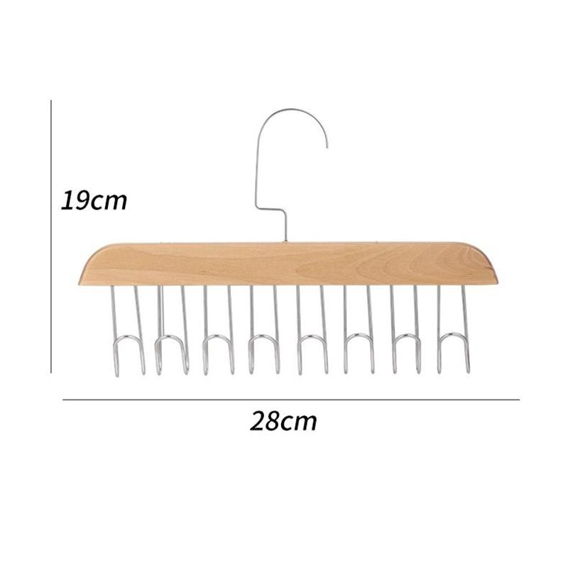 Solid Wood Clothes Drying Rack Multi-functional Bra Vest Tie Hooks Bulk Wooden Tank Top Hanger Portable Hanger For Dormitory