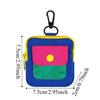 1 шт. Стильная портативная сумка для хранения, дизайн Color-blocking, портативная сумка на молнии с петлей, прочный многофункциональный чехол для наушников, монеты