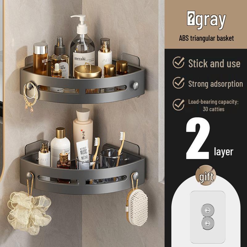 Угловая полка для ванной и держатель для полотенец без сверления