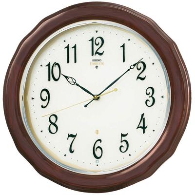 Часы EMBLEM Настенные Коричневое Дерево 327 x 327 x 48 Радио Подарочная Упаковка (SEIKO HS521B) Часы, Отделка, мм, Управляемый, Аналоговый, Доступен.
