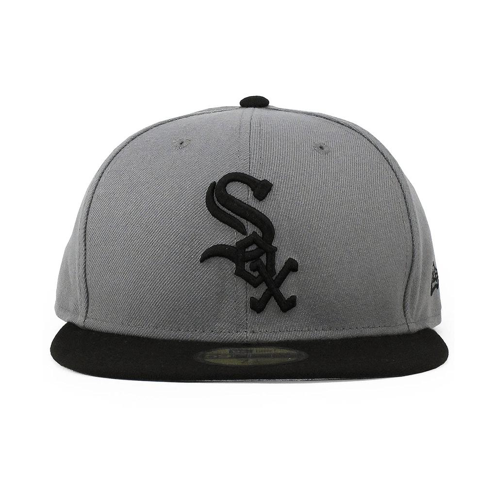 New Era Chicago White Sox 59FIFTY MLB 2T Кепка с фиксированным размером, бывшая в употреблении, командная базовая, серая/черная, 7-7/8 (приблизительно. 62,5 см),