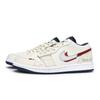 Jordan Air Jordan 1 Износостойкие Низкие Винтажные Баскетбольные Кроссовки Мужские Бежевый Белый Красный 553558-414(Team80-S-BOX)