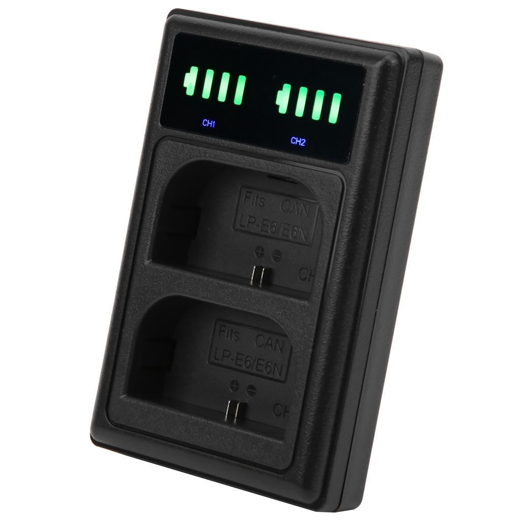 Micro TypeC Dual Port Camera Dual Display Dual Dock Charger for LPE6 E6N Camera Battery