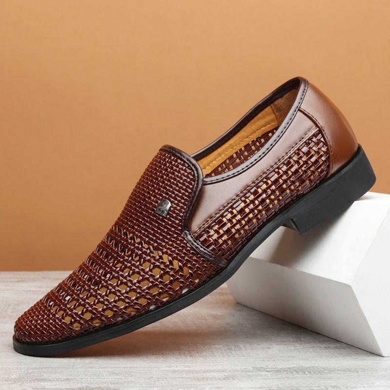 Мужская кожаная обувь из натуральной кожи, летние дышащие сандалии, мужская обувь в стиле пещера, деловая обувь для мужчин