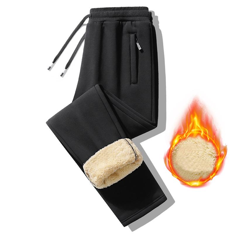 Зимние теплые флисовые брюки мужские толстые повседневные термоспортивные брюки мужские брюки