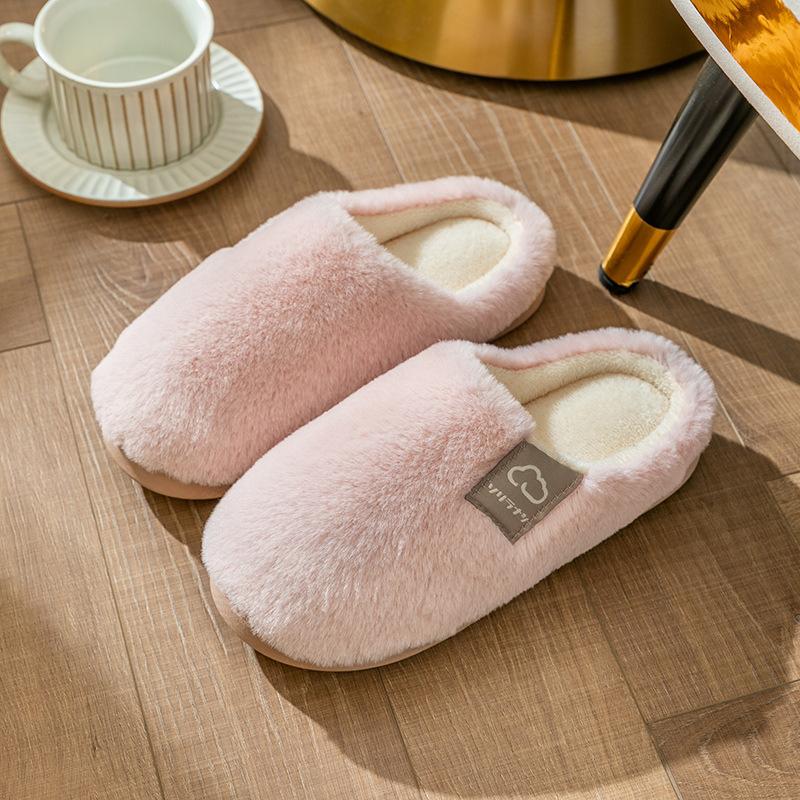 Cotton Slippers Women Spring Autumn Winter Indoor Home Use Non-slip Warm Home Couple Plush Winter Men