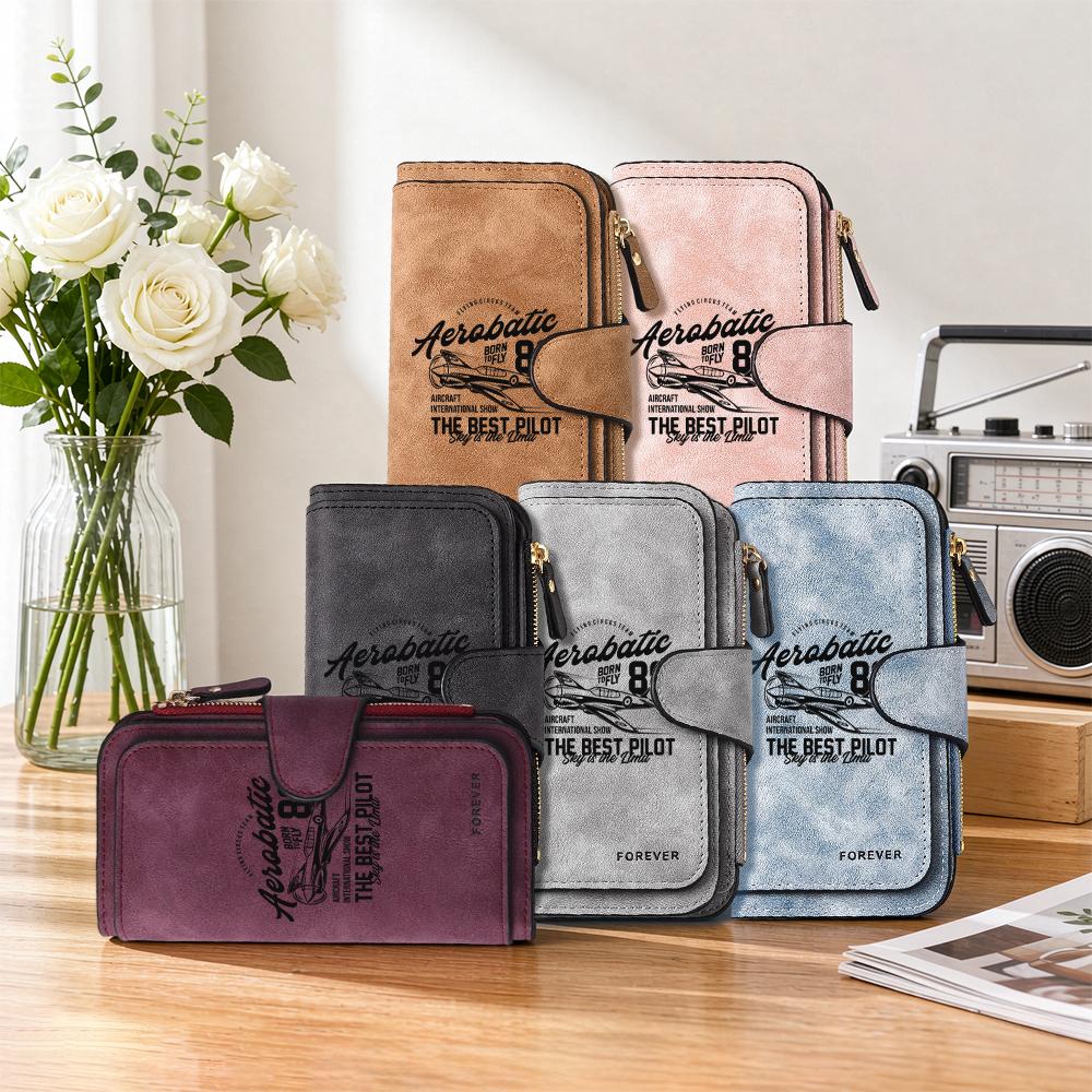 Aerobatic Print Long Wallet Forever Multi Card Holder Fashion Casual Purse for Daily Use