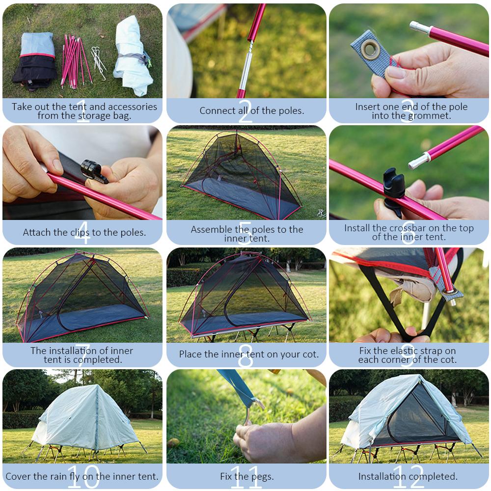 1 Person Camping Tent for Cot Lightweight Water-resistant Tent for Outdoor Camping Backpacking