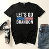 Let's Go Brandon Summer Casual Printed Cotton Short Sleeved T-Shirts Women’s