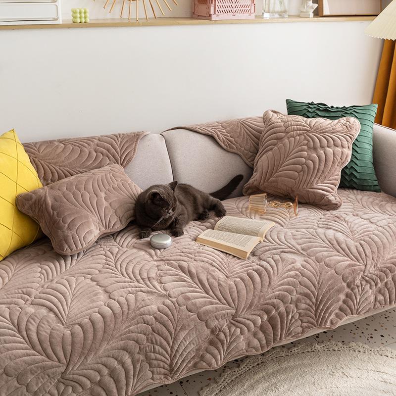 Подушка для дивана из фланели, простая подушка для сиденья, осенне-зимний плюшевый чехол для лица, тканевый чехол для дивана, подушка