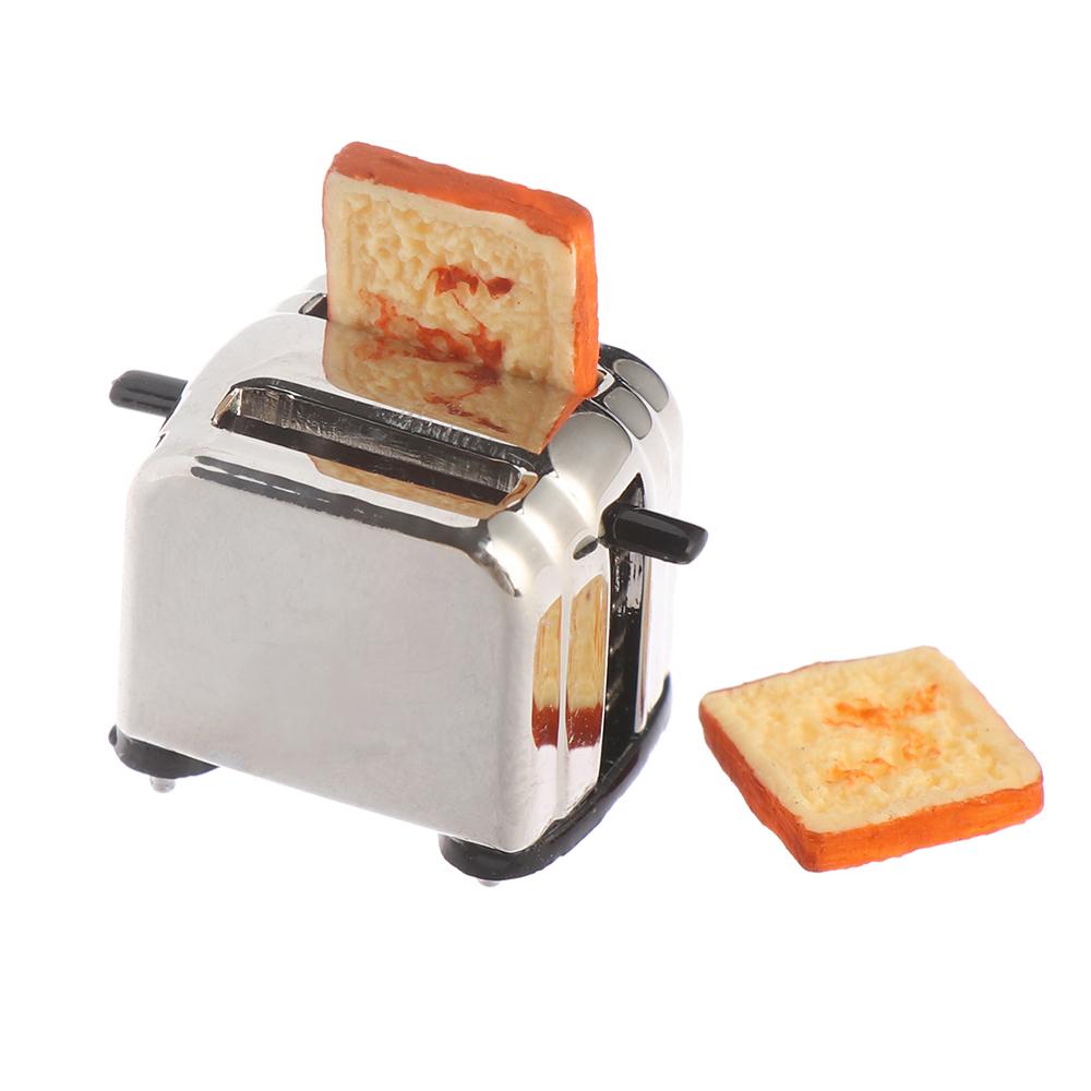Mini Kitchen Toy Playing House With 2PCS Bread Toast Machine Miniature Toaster Doll Accessories