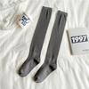 Female Spring and Autumn Pure Color Simple College Style All Build Sweet Long Leg Socks