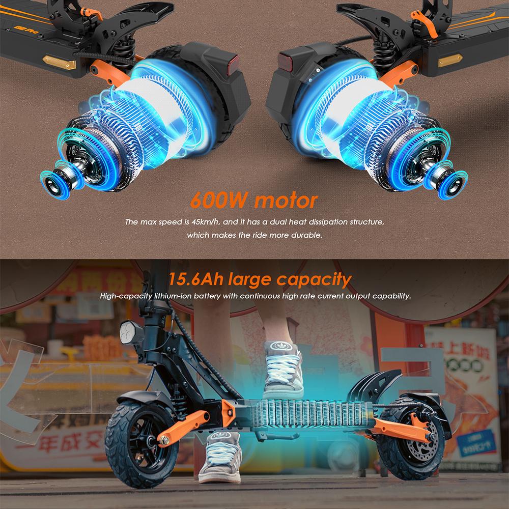 KuKirin G2 Pro Adult Electric Scooter 600W 48V 15.6Ah 45km/h Max Speed 58KM Range 9 Inch Tires