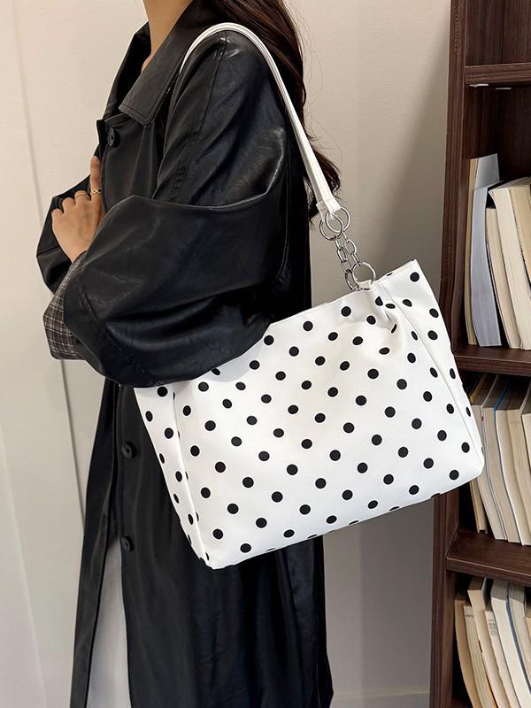 2026 Women's High-Capacity Polka Dot Tote Bag - Fashionable Shoulder & Handheld Design