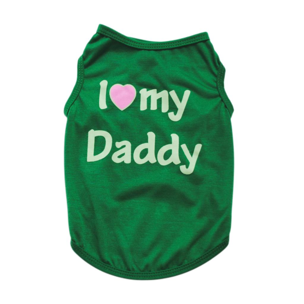 Pet Puppy Clothes, Vest, Classic Style Love Dad Love Mom, A Variety of Colors Trendy