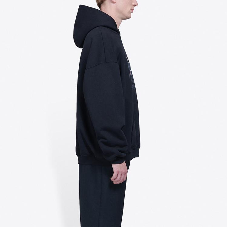 Balenciaga Толстовка Свободный крой Мужская Черная 620973TIVA21000