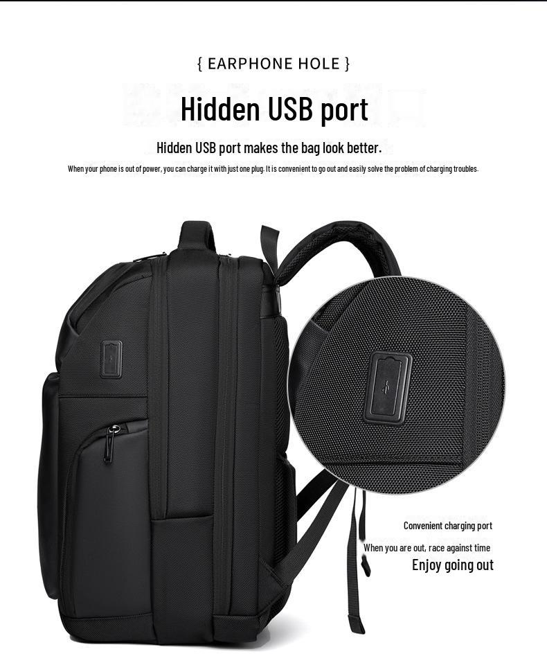 Мужской водонепроницаемый рюкзак для путешествий и бизнеса высшего класса - Большая вместимость