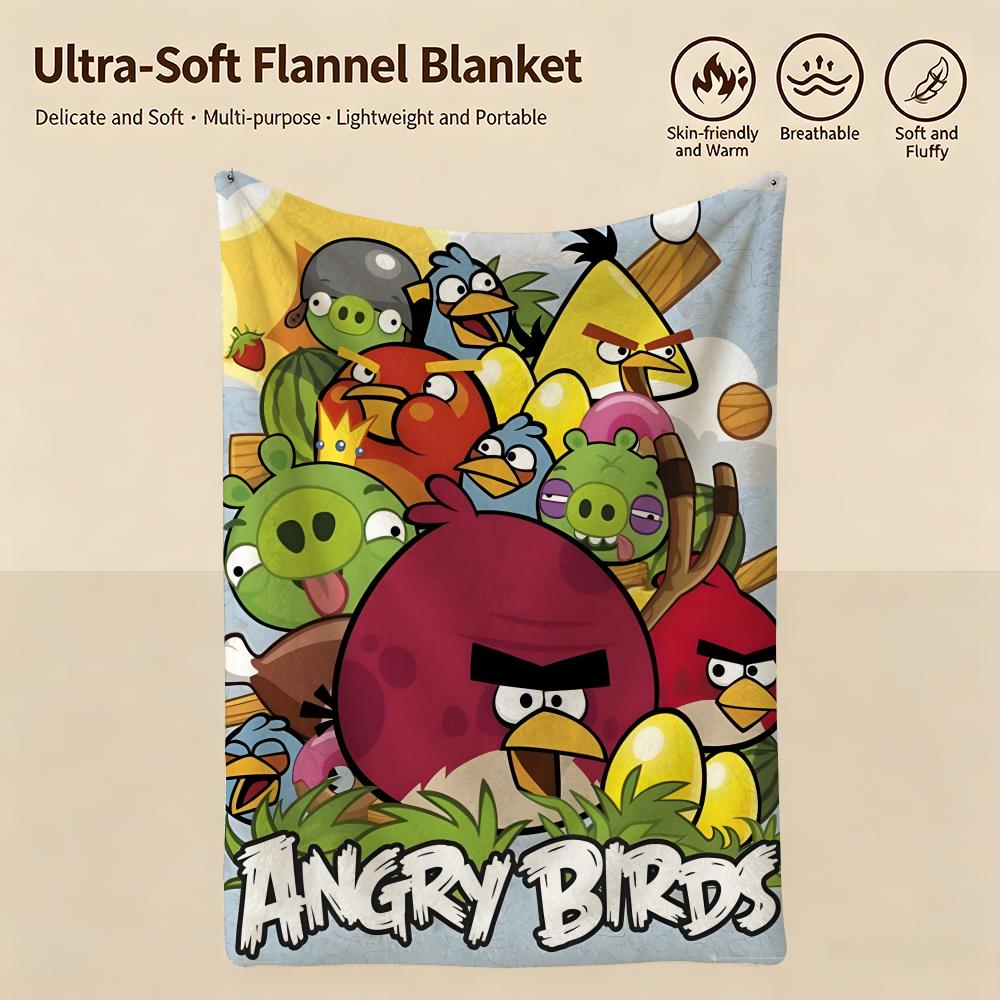 Игра A-Angry Birds-S Теплое Мягкое Фланелевое Одеяло, Многоцелевое для Дивана Кровати Кемпинга Путешествий Дневного Сна