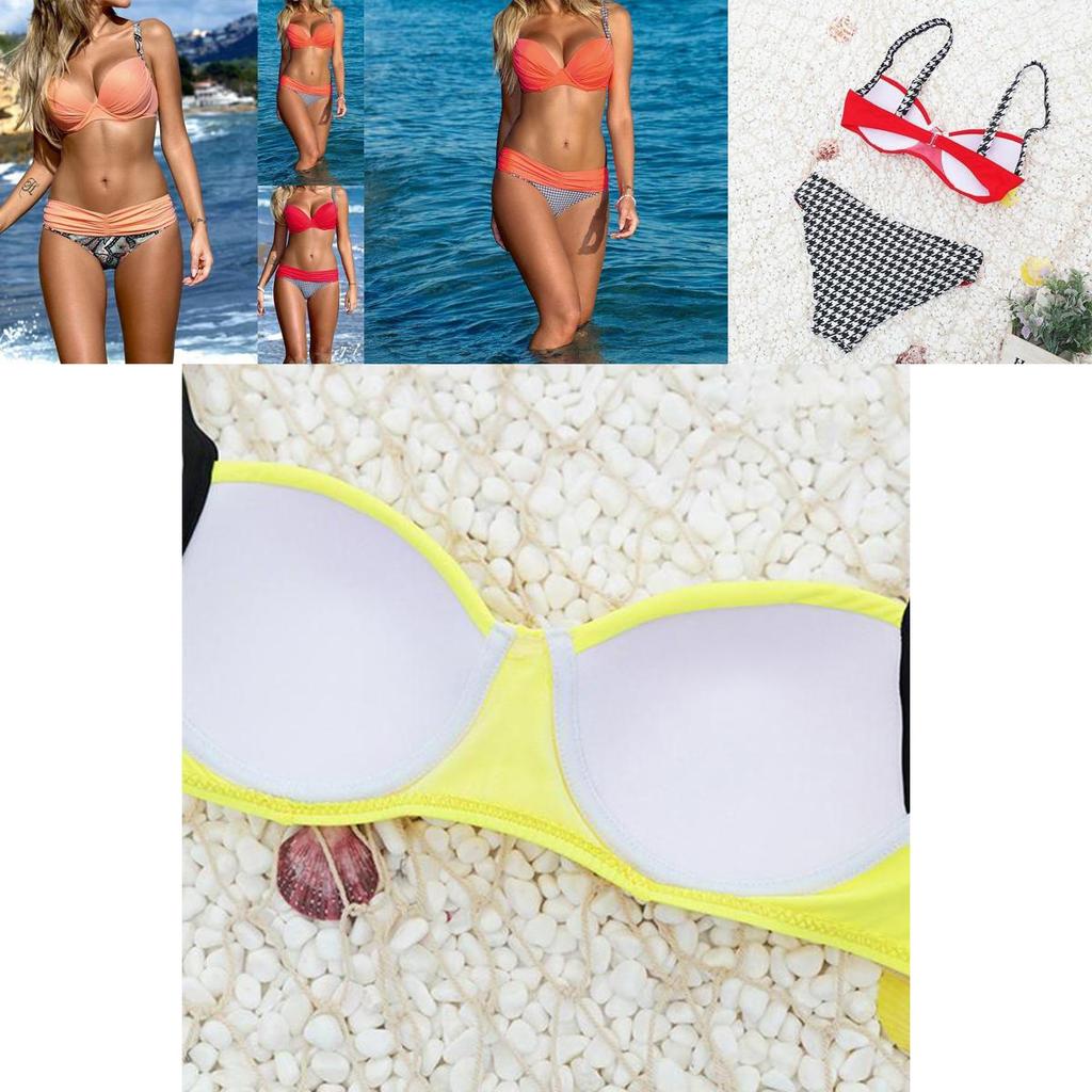 Premium Quality Women Sexy Swimsuit Beach Bikini Bathing Suit Padded Patchwork Set