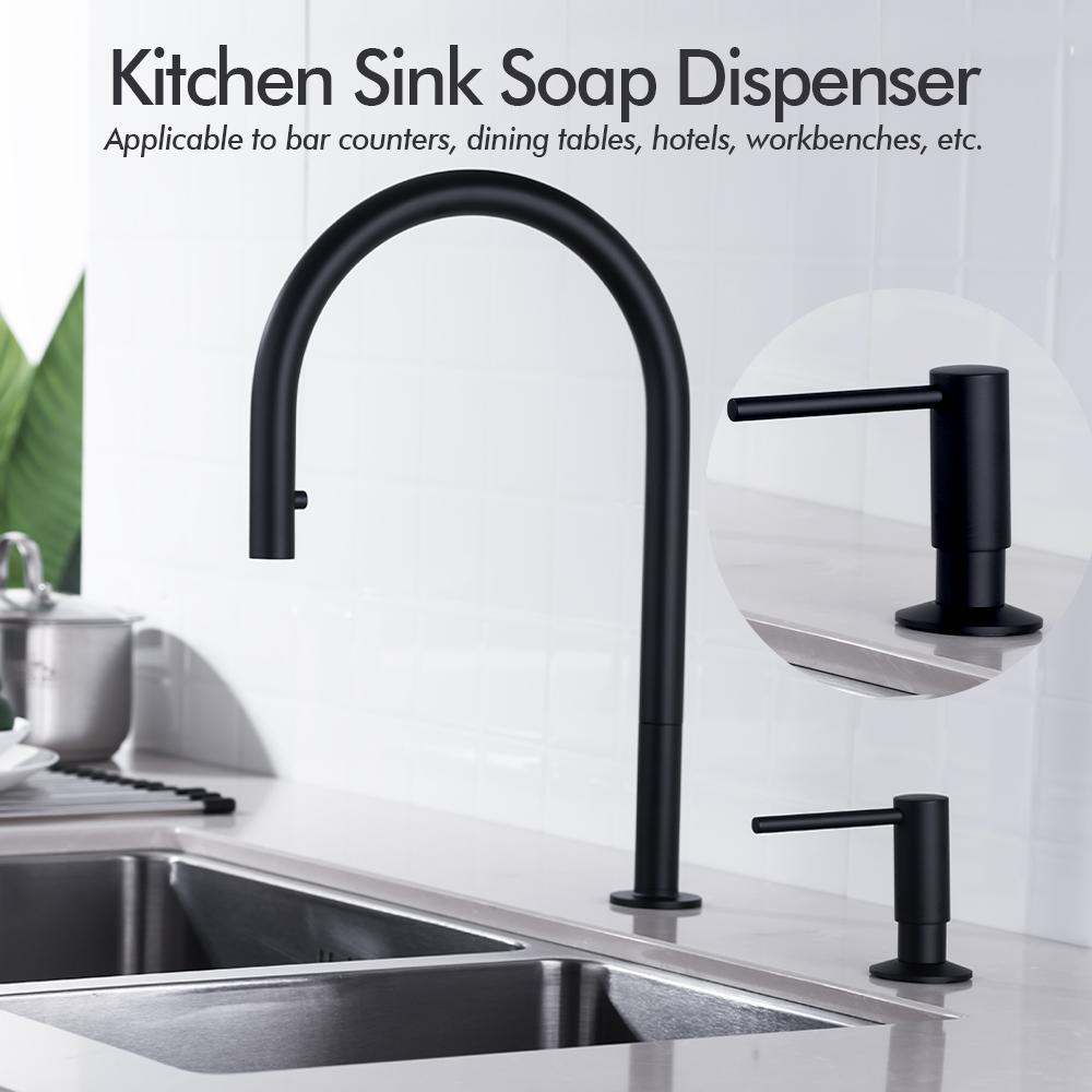 Матовая черная силиконовая трубка из нержавеющей стали с пресс-головкой для мытья посуды, дозатор мыла, устанавливаемый на борт, удлиненный шланг, резиновый