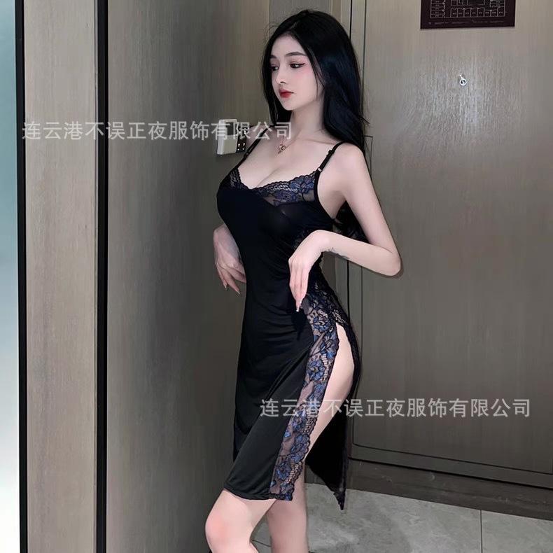 Erotic lingerie sexy lace sundress uniform pure desire free abstinence temptation pajama set