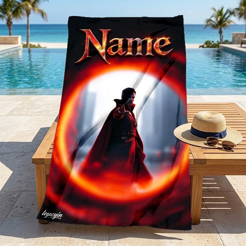 Custom Name Magic Portal Stylish Digital Printing Beach Towel Quick‑Drying Absorbent Blanket for Beach Pool Gym Travel