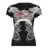American Gothic Dark Rose Print T-shirt Women Y2K Retro Hip-hop Punk Hot Girl Waist-hugging Sexy Slim Harajuku Casual Top