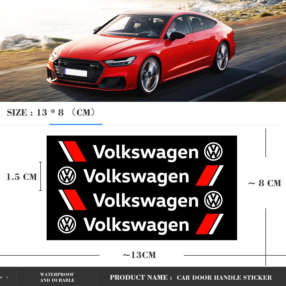 4PCS Car Rearview Mirror Sticker Door Handle Decals Exterior Accessories for VW Volkswagen Golf Tiguan Touareg Polo GTI Passat zl5