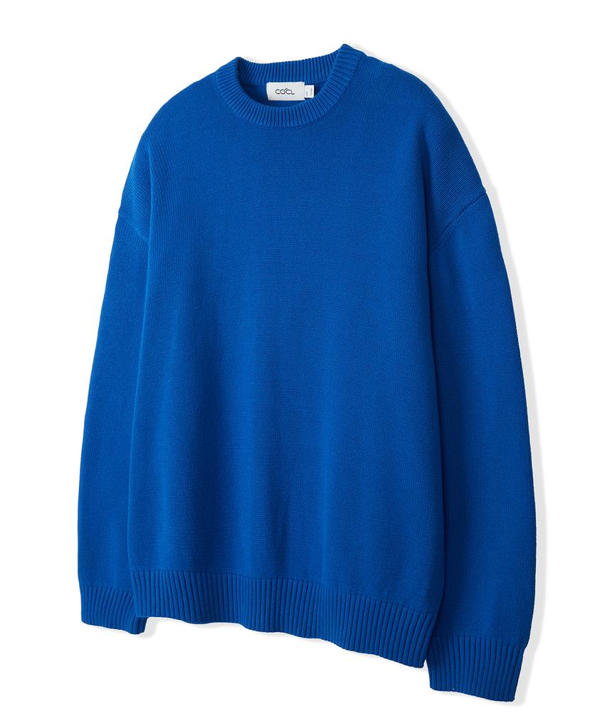 COSTUME O’CLOCK [Renewal Ver.] Soft Cotton Crew Neck Knit Charcoal Cooskt008Charcoal