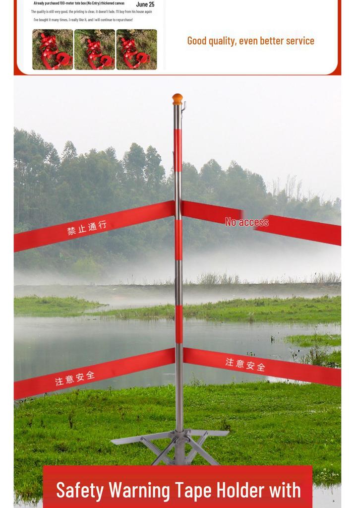 Reflective Retractable Construction Warning Tape, 20-100m Thickened Canvas Isolation Belt