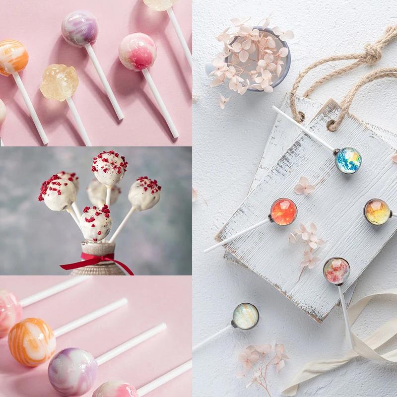 100Pcs 8/10/12/15Cm White Pp Solid Core Lollipop Sticks For Chocolate Candy Sticks Cake Pop Sticks Diy Baking Accessories