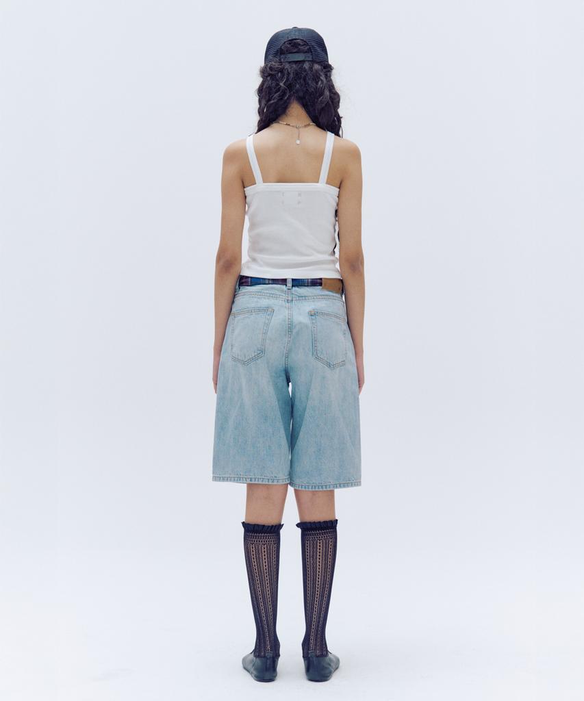 TRIPSHOP Scarf Denim Shorts