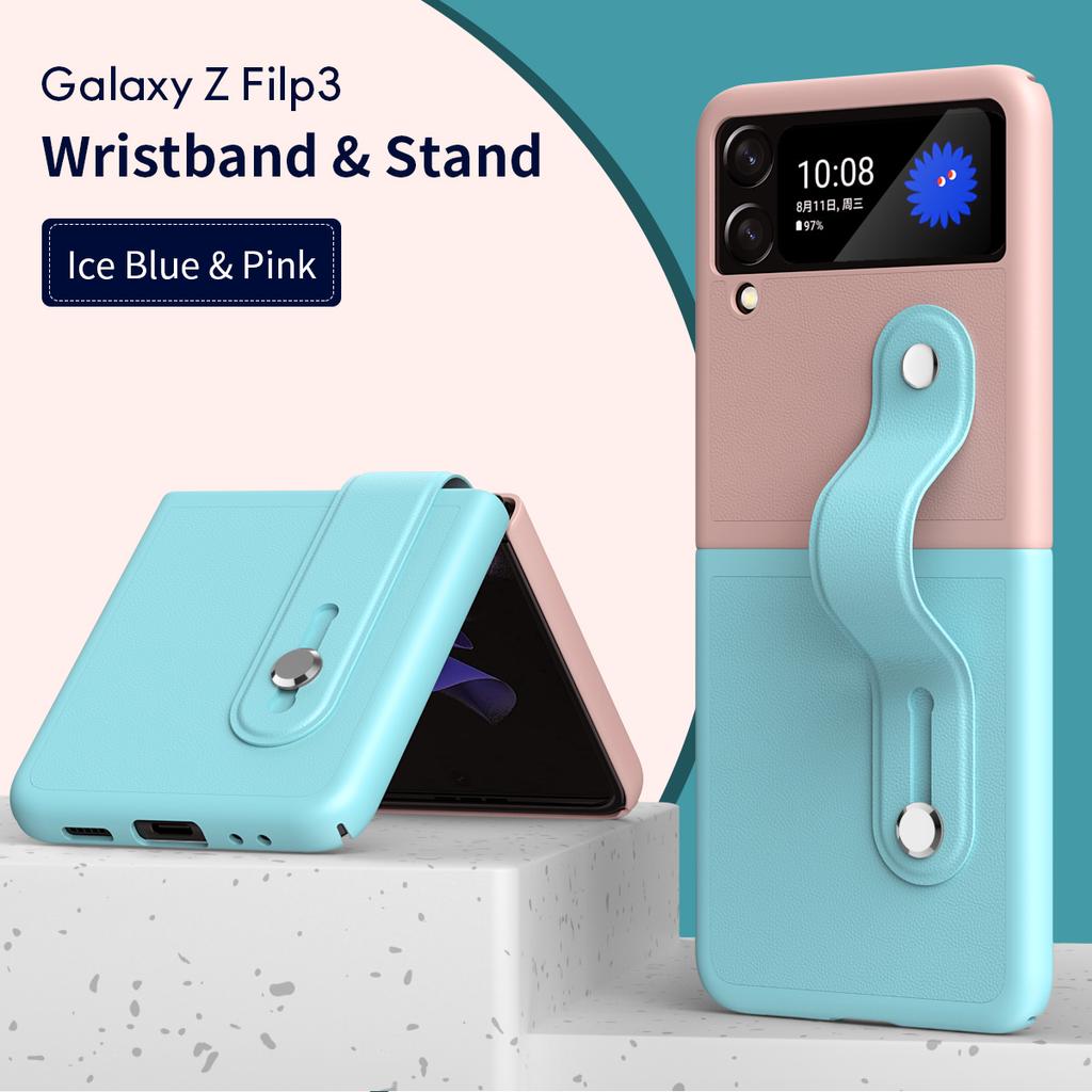 Кожаные чехлы-браслеты Ebesfous для Samsung Galaxy Z Flip 4 Flip 3, контрастный противоударный чехол для Z Flip 4 3, новинка 2023 года