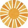 Bohemian Sun Print Round Rug – Modern Abstract Non-Slip Mat for Bedroom, Living Room or Entryway