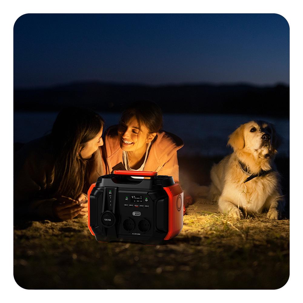AC 230V 500W(Peak 1000W) Portable Power Station EU Solar Generator 540Wh 120W DC Power Battery Camping Outdoor RV