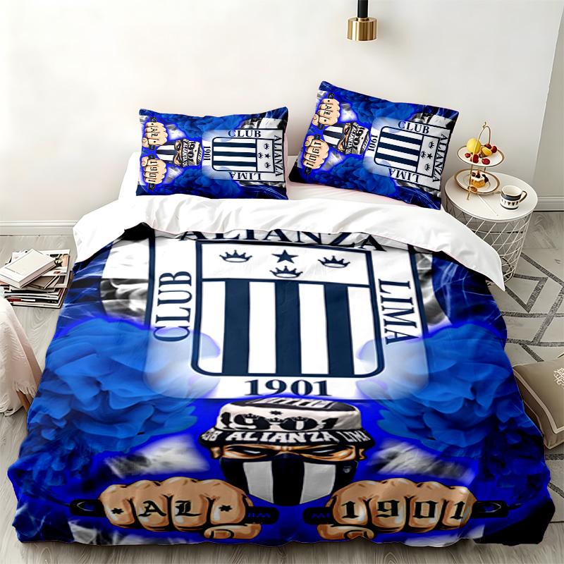 Alianza Lima 3pc set Perfect for bedroom use Comfortable bedding set includes a duvet cover and two pillowcases Ideal birthday or Christmas gift