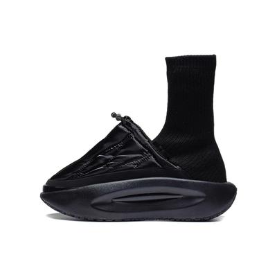 Кроссовки Li Ning Cloud Travel из пушистой ткани, легкие, высокопрочные, нескользящие, дышащие, повседневные, высокие, женские, черные, AZGS146-6