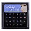 24-Piece Rhinestone Stainless Steel Heart Nose Studs - Titanium Steel Jewelry