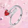 Модное простое серебряное кольцо из серебра 925 пробы в форме сердца Кольцо в форме сердца