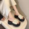 Thick Bottom Women's Slippers 2025Summer New Open Toed Slippers Fashion Casual Platform Sandal Luxury Rhinestone Women Sandalias