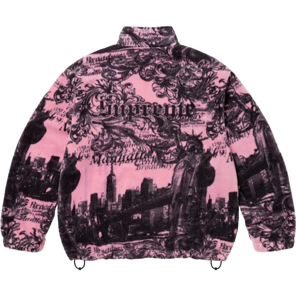Supreme Флисовая куртка New York Розовая
